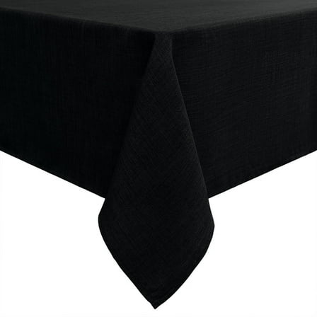 Smiry Rectangular Linen Tablecloths, Waterproof Wrinkle Free Table Cloth, Stain Resistant Fabric Table Cover, 52"x70", Black