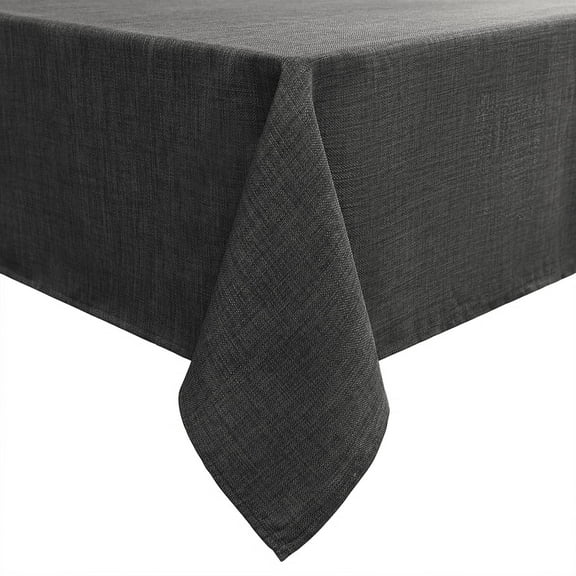 Smiry Rectangular Linen Tablecloths, Waterproof Wrinkle Free Table Cloth, Stain Resistant Fabric Table Cover, 52"x70", Dark Gray