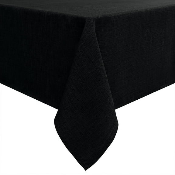 Smiry Rectangular Linen Tablecloths, Waterproof Wrinkle Free Table Cloth, Stain Resistant Fabric Table Cover, 60"x102", Black