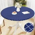 thumbnail image 1 of Smiry Round Vinyl Tablecloth,Waterproof Fitted Flannel Backed Table Cover for 57" - 68" Tables, Elastic for Picnic Table Cloth, Indoor and Outdoor, Navy, 1 of 8