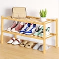 thumbnail image 1 of Smiry Shoe Rack 2 Tier, Stackable Bamboo Shoe Organizer, Shoe Storage for Closet, Entryway and Bedroom, Natural, 1 of 7