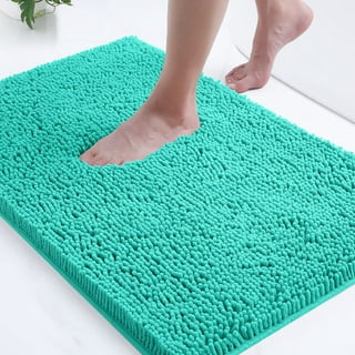Hyhyco Upgraded Version Turquoise Bathroom Rugs 17x24,Bath Mat Non  Slip,Microfiber Soft Absorbent Bathroom Floor Mat,Machine Washable & Comes  with