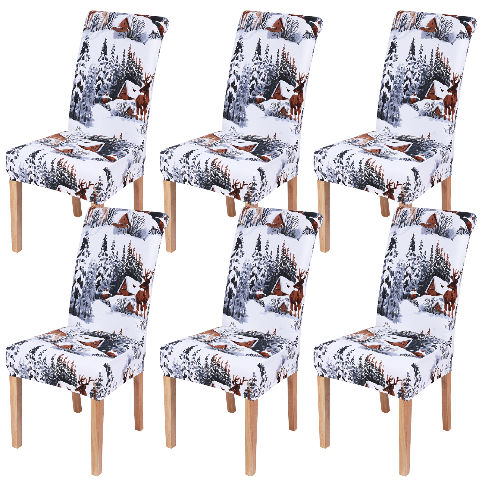 Smiry Stretch Spandex Chair Covers for Dining Room set of 6, Removable