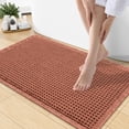 thumbnail image 1 of Smiry Waffle Bathroom Rugs 30x18, Extra Soft Absorbent Bath Mat, Non Slip Quick Dry Bath Rugs for Bathroom Floor, Tub and Home Decor with Tassels Boho, Orange, 1 of 7