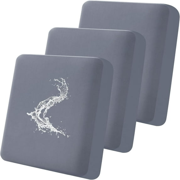 Waterproof Couch Cushion Covers, Stretch Washable Sofa Cushion Cover, Soft Sofa Slipcover Elastic Non-Slip Furniture Protector for Pets, Kid (3 Pack, Grey)