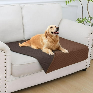 Smiry Waterproof Dog Couch Covers, Washable Dog Blankets For Sofa & Bed, Reversible Furniture Protector For Pets (30x53 Inch, Brown/Chocolate)