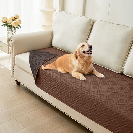SMIRY WATERPROOF DOG COUCH COVERS, WASHABLE DOG BLANKETS FOR SOFA & BED, REVERSIBLE FURNITURE PROTECTOR FOR PETS (30X70 INCH, BROWN/CHOCOLATE)