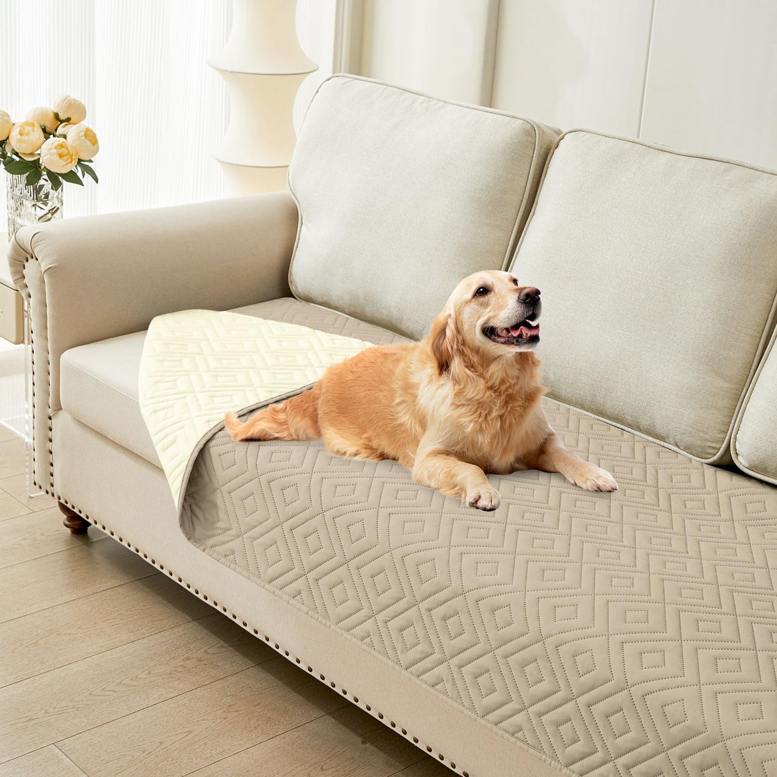 Smiry Waterproof Dog Couch Covers, Washable Dog Blankets For Sofa & Bed ...