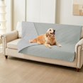 thumbnail image 1 of Smiry Waterproof Dog Couch Covers, Washable Dog Blankets For Sofa & Bed, Reversible Furniture Protector For Pets (52x82 Inch, Grey/Light Grey), 1 of 7