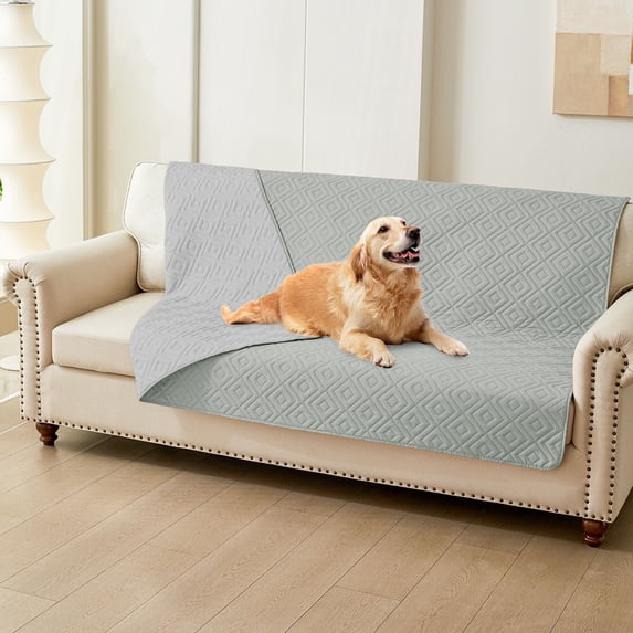Smiry Waterproof Dog Couch Covers, Washable Dog Blankets For Sofa & Bed, Reversible Furniture Protector For Pets (52x82 Inch, Grey/Light Grey)