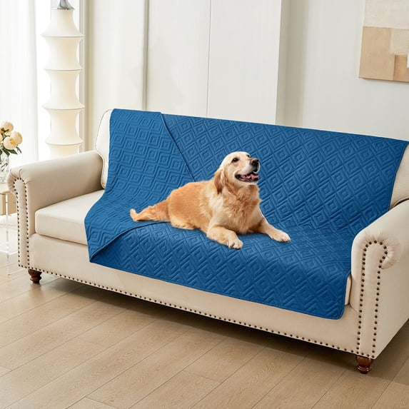 Smiry Waterproof Dog Couch Covers, Washable Dog Blankets For Sofa & Bed, Reversible Furniture Protector For Pets (52x82 Inch, Navy/Blue)