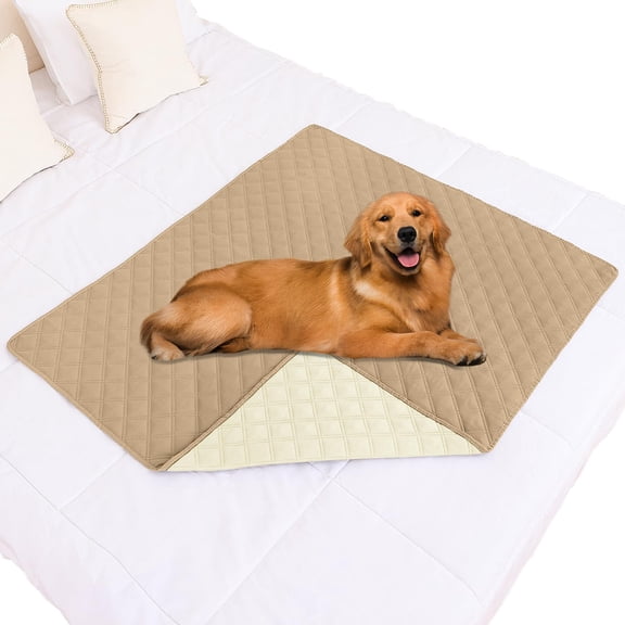 Smiry Waterproof Pet Couch Covers, Washable Dog Blankets for Couch & Bed, Reversible Sofa Cover for Living Room (40x50 Inch, Camel/Beige)