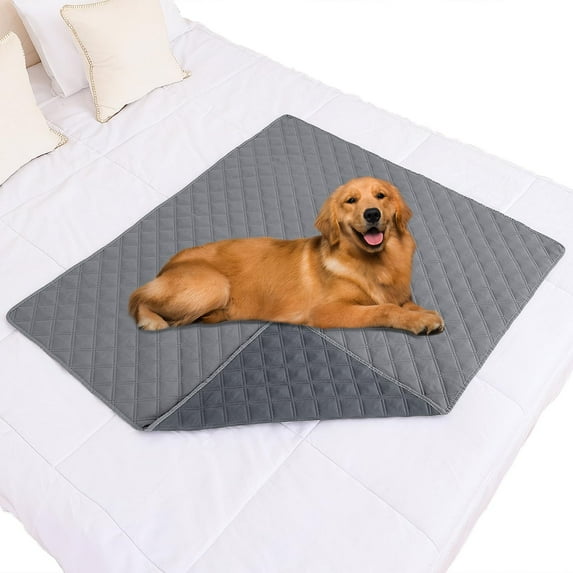 Smiry Waterproof Pet Couch Covers, Washable Dog Blankets for Couch & Bed, Reversible Sofa Cover for Living Room (40x50 Inch, Grey/Dark Grey)