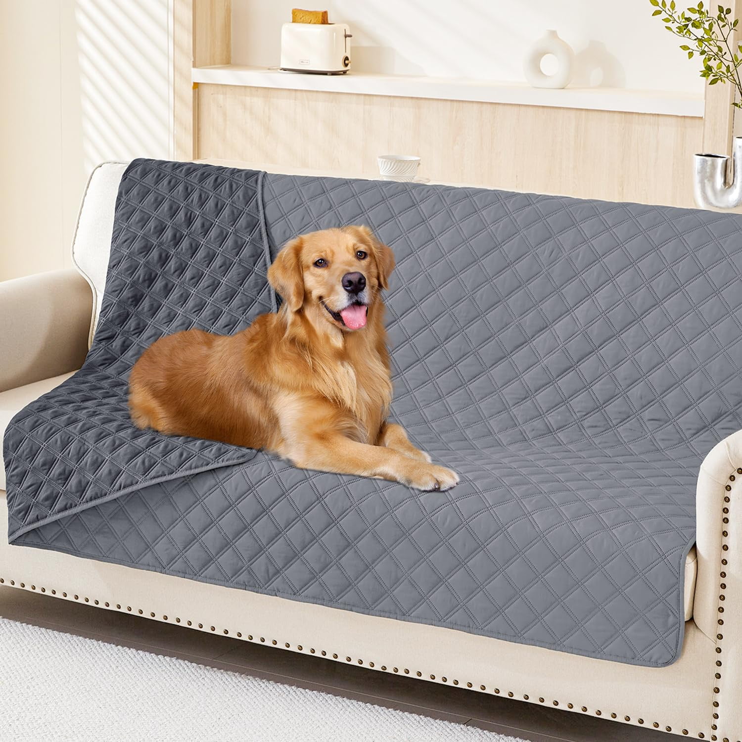 Smiry Waterproof Pet Couch Covers, Washable Dog Blankets for Couch ...