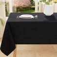 thumbnail image 1 of Smiry Waterproof Rectangle Tablecloth, 60x84 Black Polyester Table Cloth, Decorative Table Cover, 1 of 9