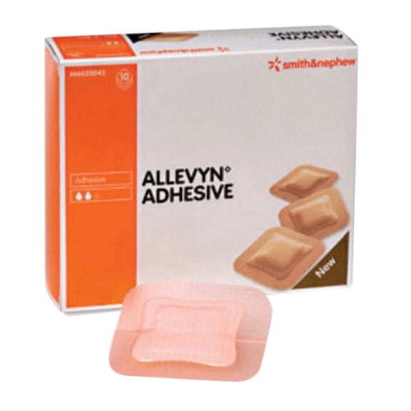 Smith And Nephew Allevyn, Hydrocellular 5 Inches X 5 Inches Adhesive Dressing, 10 Pack