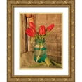 thumbnail image 1 of Smith, Anthony 19x24 Gold Ornate Wood Framed with Double Matting Museum Art Print Titled - Country Tulips, 1 of 4