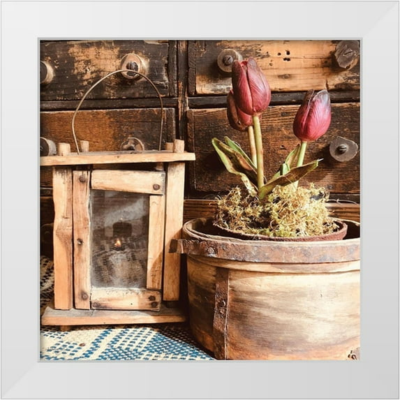 Smith, Anthony 26x26 White Modern Wood Framed Museum Art Print Titled - Treasured Tulips