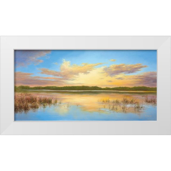 Smith, B. 14x9 White Modern Wood Framed Museum Art Print Titled - SUNSET IN SIBERIA