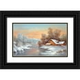 thumbnail image 1 of Smith, B. 24x16 Black Ornate Wood Framed with Double Matting Museum Art Print Titled - WINTER AT LAKE LADOGA, 1 of 4