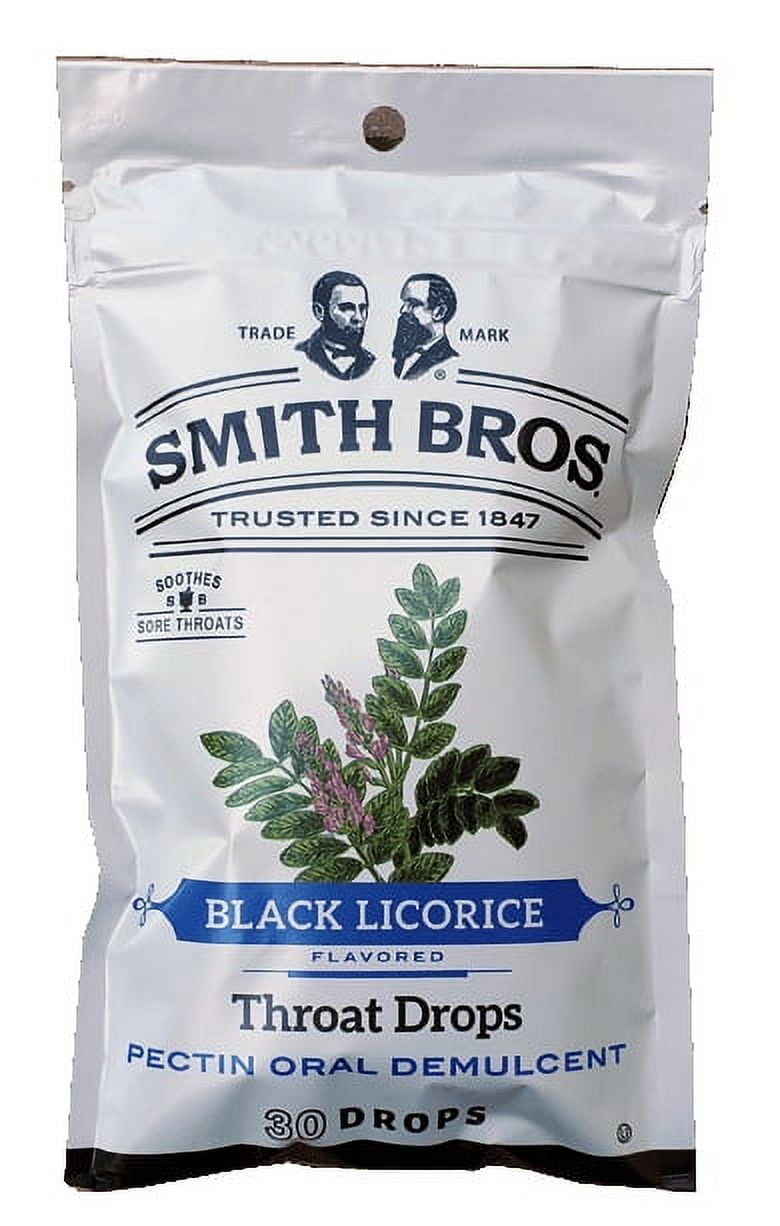 Smith Bros. Black Licorice Cough Lozenges, 30 Drops per Bag