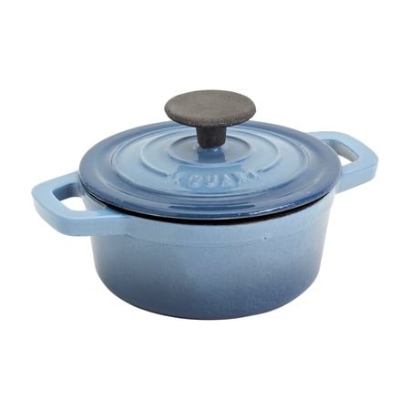 Smith & Clark 1-Quart Enameled Cast Iron Dutch Oven Round Pot with Lid, Blue