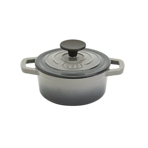 Smith & Clark 1-Quart Enameled Cast Iron Dutch Oven Round Pot with Lid, Gray