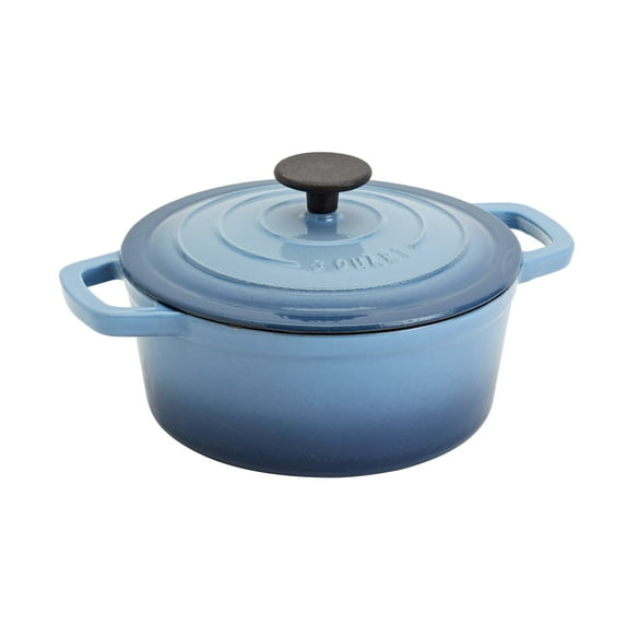 Smith & Clark 3-Quart Enameled Cast Iron Dutch Oven Round Pot with Lid, Blue