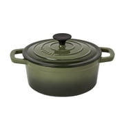 Smith & Clark 3-Quart Enameled Cast Iron Dutch Oven Round Pot with Lid, Green