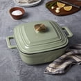 thumbnail image 1 of Smith & Clark Ironworks 4 Quart Enameled Cast Iron Square Dutch Oven Pot with Lid, Matcha Green, 1 of 21