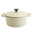 thumbnail image 1 of Smith & Clark 5-Quart Enameled Cast Iron Dutch Oven Round Pot with Lid, White, 1 of 7