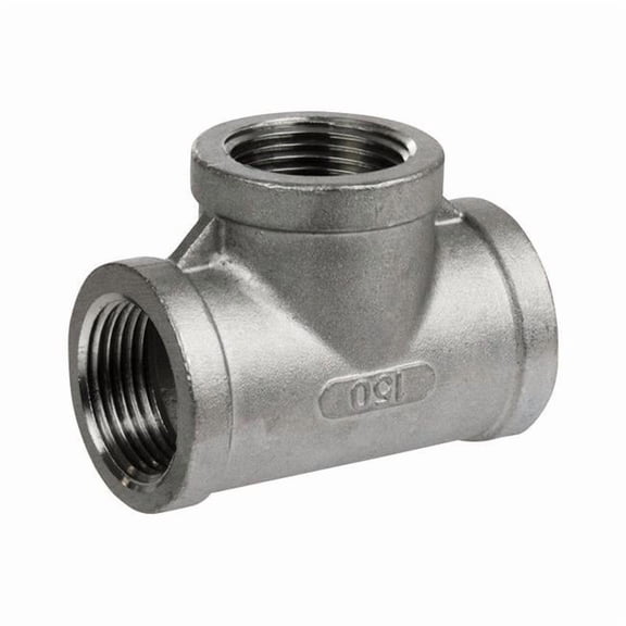 Smith-Cooper 1-1/2 in. FPT X 1-1/2 in. D FPT 1-1/2 in. D FPT Stainless Steel Tee