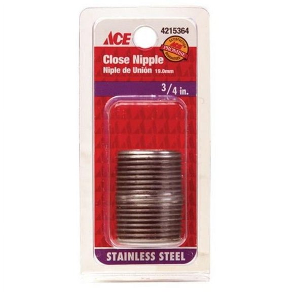 Smith-Cooper S8344NI006013CS 0.75 in. Stainless Nipple