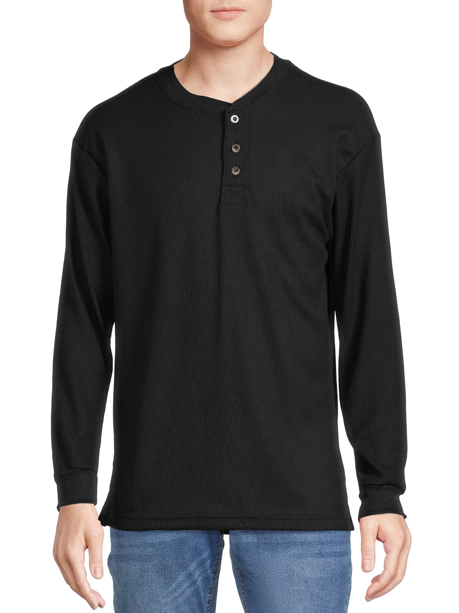 Smith & Eagle Men's Heavyweight Thermal Henley Shirt with Long Sleeves