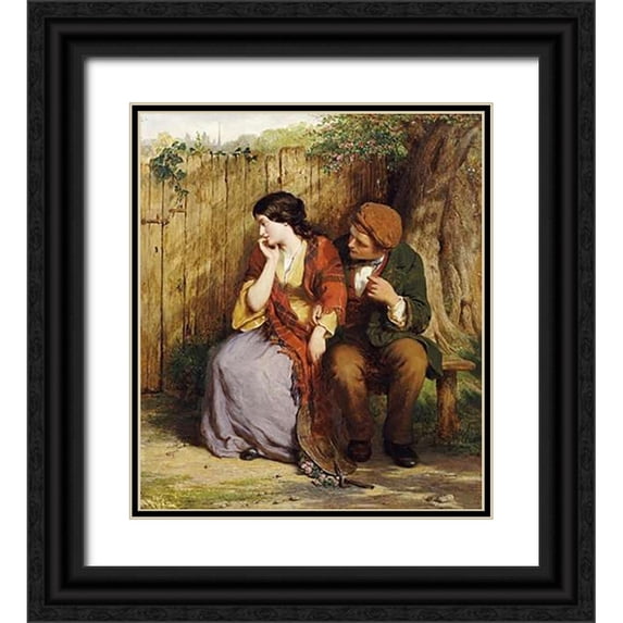 Smith, George 26x30 Black Ornate Wood Framed with Double Matting Museum Art Print Titled - Moment of Suspense