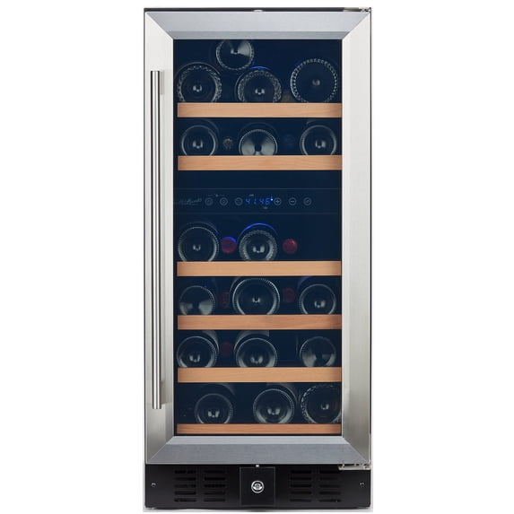 Smith & Hanks 32-Bottle Dual Zone Built-In or Free Standing Wine Refrigerator