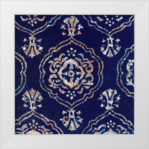 Smith, Hope 20x20 White Modern Wood Framed Museum Art Print Titled - Delft Blue Pattern 4