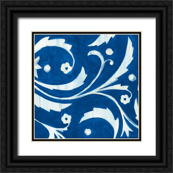 Smith, Hope 26x26 Black Ornate Wood Framed with Double Matting Museum Art Print Titled - Tangled In Blue II