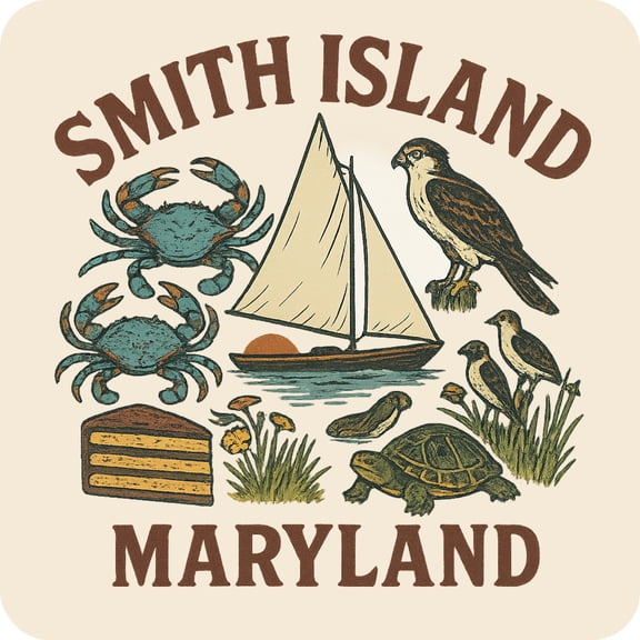 Smith Island Maryland Keepsakes Souvenir Vinyl Sticker – Destination Travel Keepsake Collectible (4-Inches Wide)