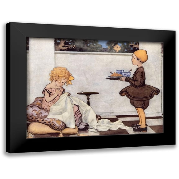 Smith, Jesse Willcox 14x12 Black Modern Framed Museum Art Print Titled - Curly Locks