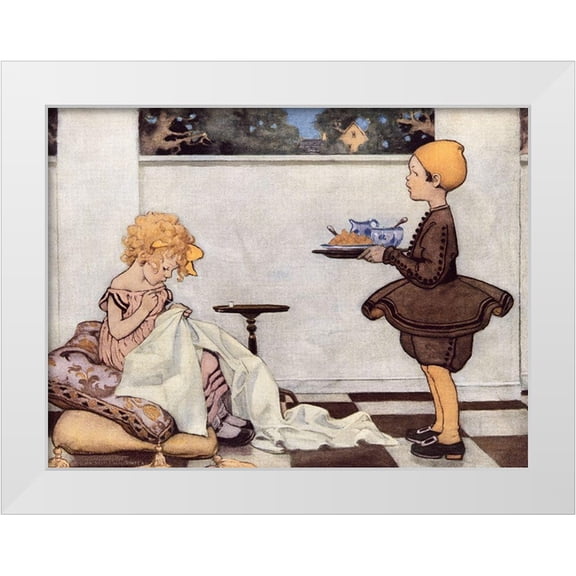 Smith, Jesse Willcox 32x25 White Modern Wood Framed Museum Art Print Titled - Curly Locks