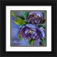 thumbnail image 1 of Smith, Kim 12x12 Black Ornate Wood Framed with Double Matting Museum Art Print Titled - Purple Florals, 1 of 4