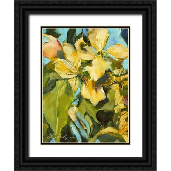 Smith, Kim 15x18 Black Ornate Wood Framed with Double Matting Museum Art Print Titled - Golden Floral
