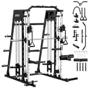 Smith Machine Home Gym   2200 lbs Heavy Duty Power Cage, Multi-Function Strength Training Equipment   Cable Crossover, Dual Pulley, Pull-Up Bar   Full Body Workout Station