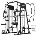 thumbnail image 1 of Smith Machine Home Gym,2200LBS Multifunctional Power Cage with Smith Bar, LAT Pull-Down, Cable Systems, Leg Hold-Down and More Attachments, Workout Equipment, 1 of 8