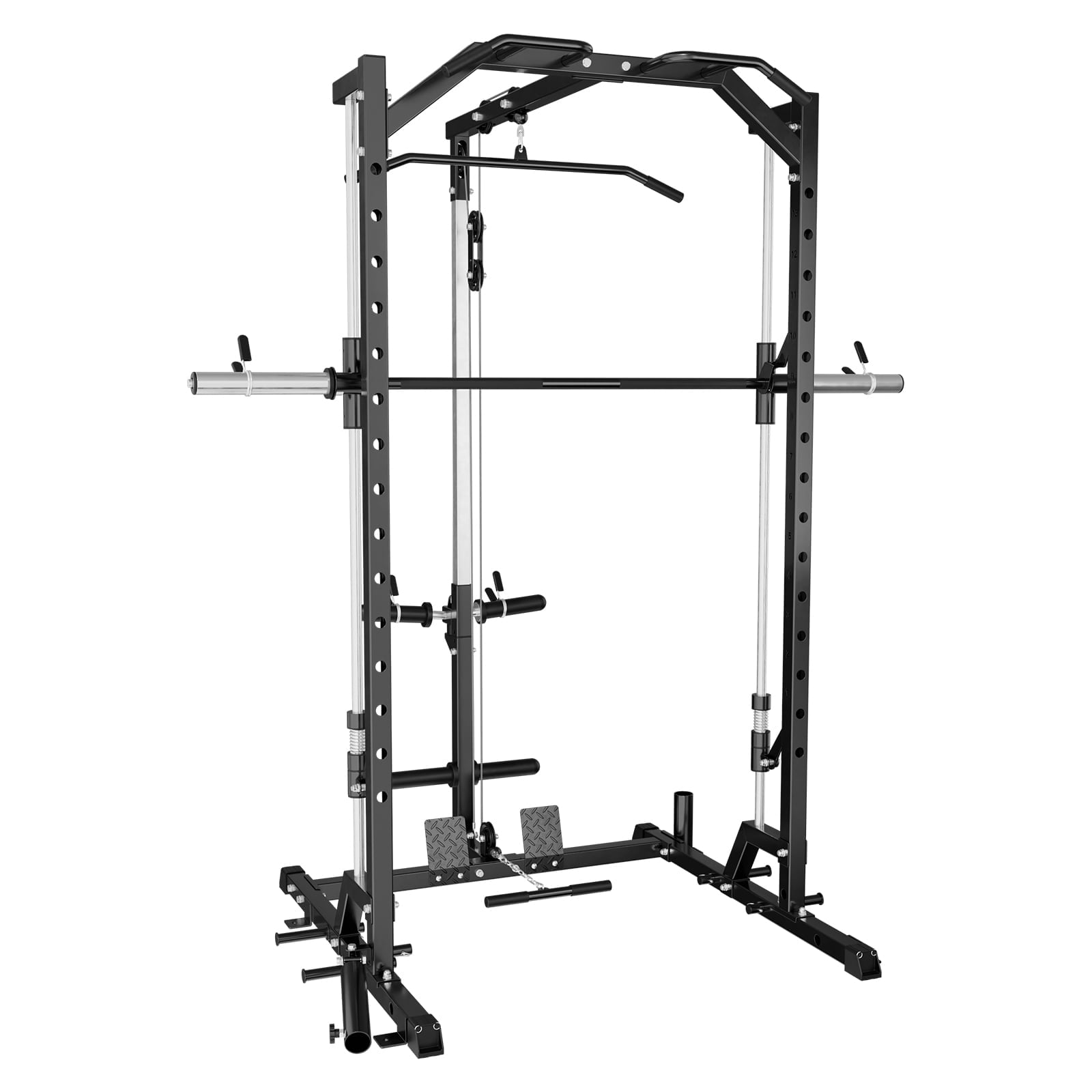 Smith Machine Home Gym, Multi-Functional Squat Rack with Lat Pull Down ...