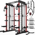 thumbnail image 1 of Smith Machine for Home Gym,2000LBS Multi-Function Power Cage with Cable Crossover System, Squat Rack with Smith Bar and More Attachment, 1 of 9