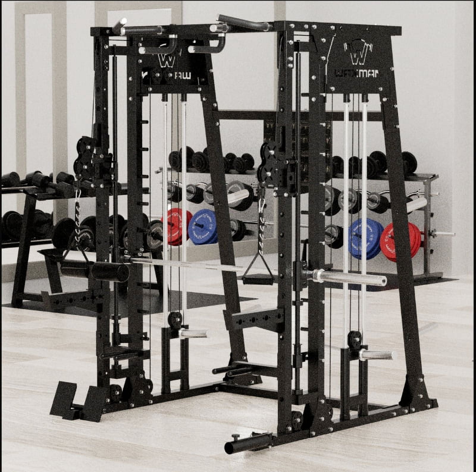 Smith Machine with Cable Crossover System Multi function Squat Rack Power Cage for Home Gym Power Rack and Packages Walmart