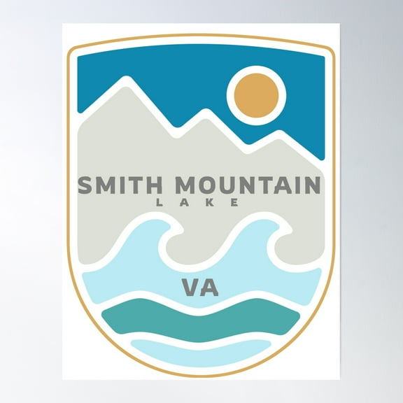Smith Mountain Lake Virginia Va Retro Mountains Water Sunrise And Sunset Poster Wall Art, Modern Wall Decor, 8x12 UNFRAMED