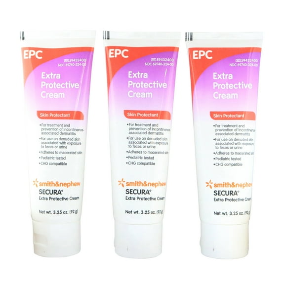 Smith & Nephew 59432400 Secura Extra Skin Protective Cream 3.25 oz - Pack of 3 Tubes